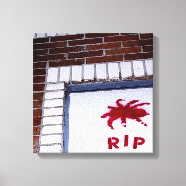 spider r.i.p. stencil canvas print (Front)
