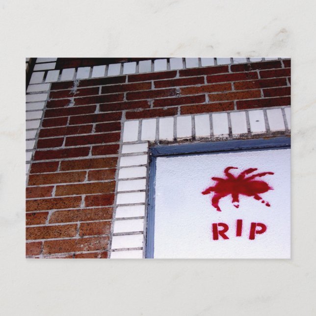 spider r.i.p. stencil postcard (Front)