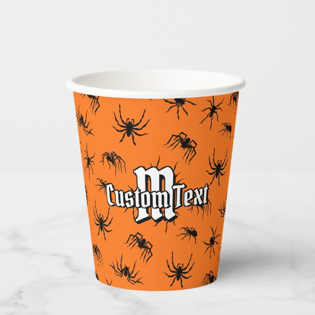 Spider Silhouettes Pattern Paper Cups (Front)