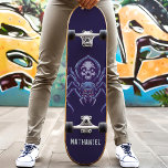 Spider Skull Personalized Name Skateboard<br><div class="desc">Spider Skull Personalized Name skateboard</div>