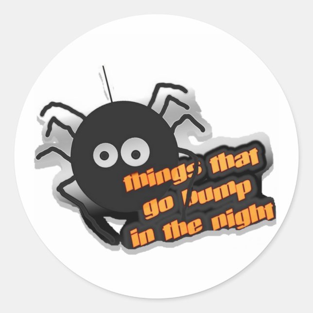 Spider Things that go Bump Classic Round Sticker (Front)