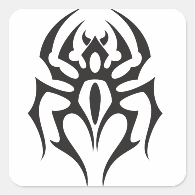 Spider Tribal Tattoo Square Sticker (Front)