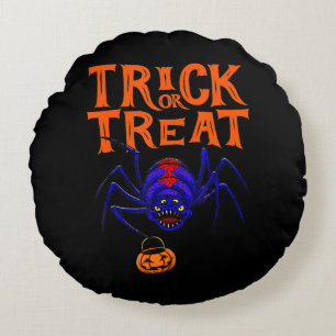 Spider Trick Or Treat Shirt Women Funny Halloween Round Pillow