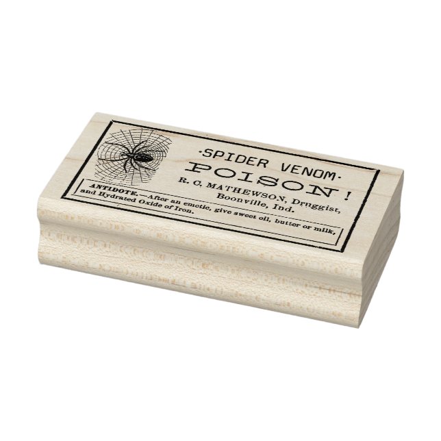 SPIDER VENOM - Vintage Apothecary Label   Rubber Stamp (Stamp)