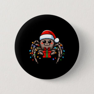 Spider Wearing Santa Hat Christmas Xmas Pyjamas 2 Inch Round Button