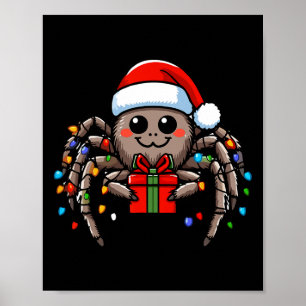 Spider Wearing Santa Hat Christmas Xmas Pyjamas  Poster