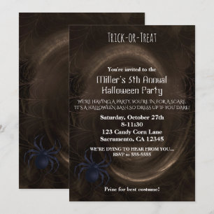 Spider Web Abyss Halloween Party Invitation