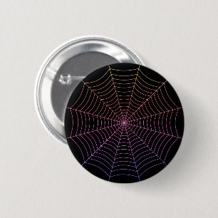 Spider web black purple orange Halloween pattern 2 Inch Round Button
