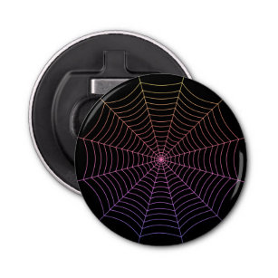 Spider web black purple orange Halloween pattern Bottle Opener