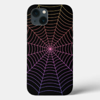 Spider web black purple orange Halloween pattern