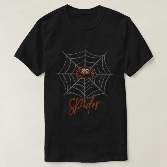 Spider Web Cute Animal Spider T-Shirt (Design Front)
