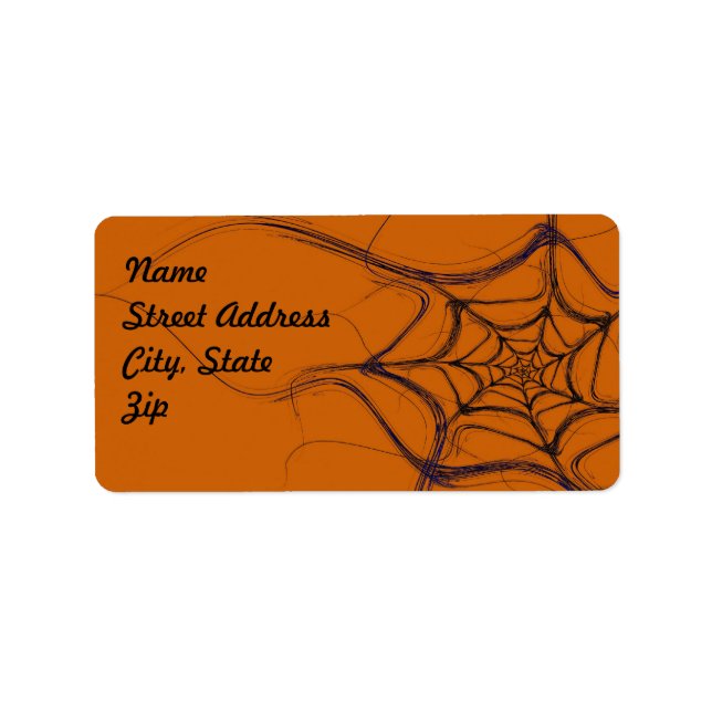 Spider Web Fractal Background Address Sticker (Front)