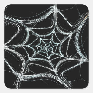 Spider Web Fractal Background Square Sticker