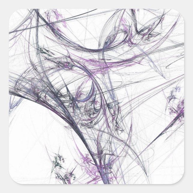 Spider Web Fractal Background Square Sticker (Front)