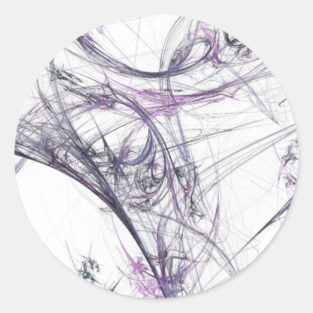 Spider Web Fractal BackgroundRound Sticker (Front)