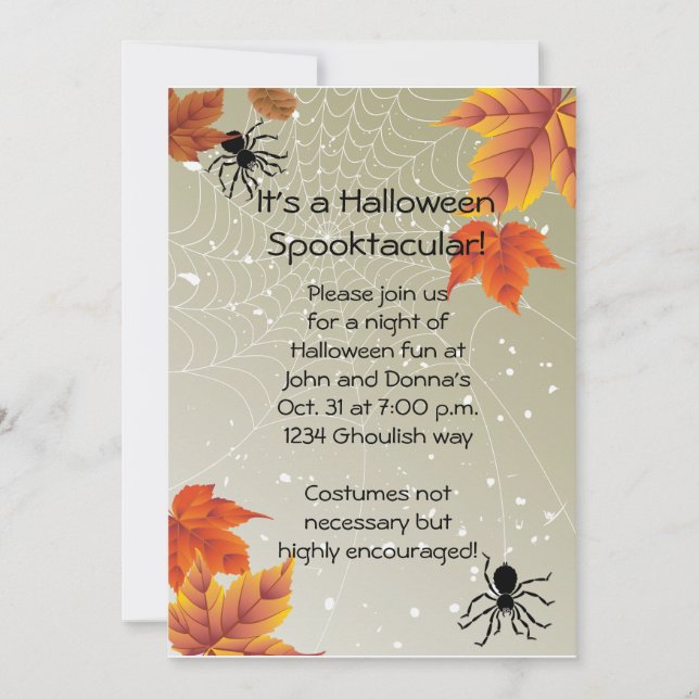 Spider Web Halloween Invitation (Front)