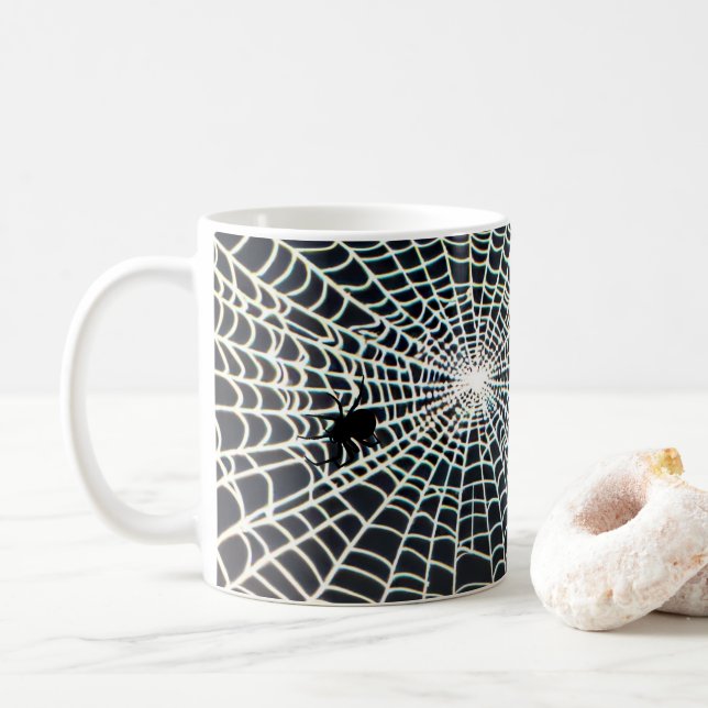 Spider Web Halloween Mug (With Donut)