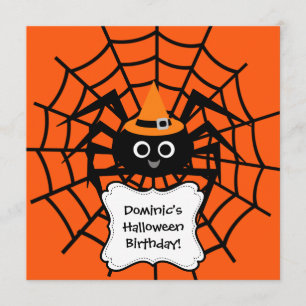 Spider Web Halloween Party Invitation