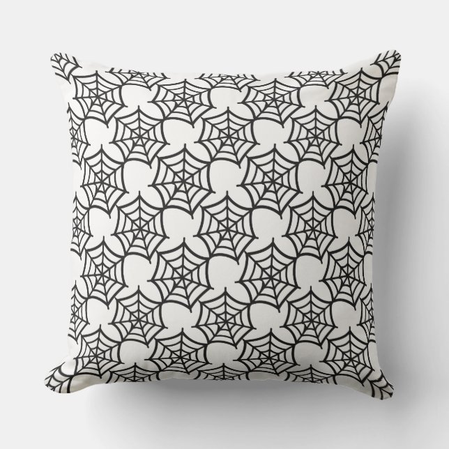 spider web halloween pattern throw pillow (Front)