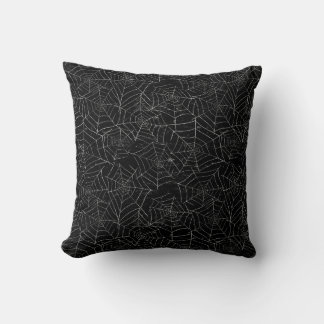 Spider Web Halloween Pattern Throw Pillow