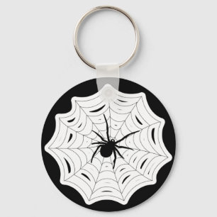 Spider Web Halloween Spooky Creepy Bug Design Keychain
