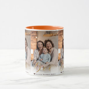 Spider web Hand-Lettered Boo Halloween Photo Mug