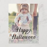 Spider Web Happy Halloween Photo Card