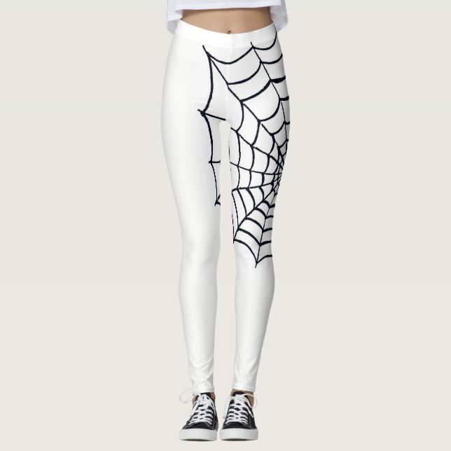 Spider Web Leggings Black and White for Halloween (Front)