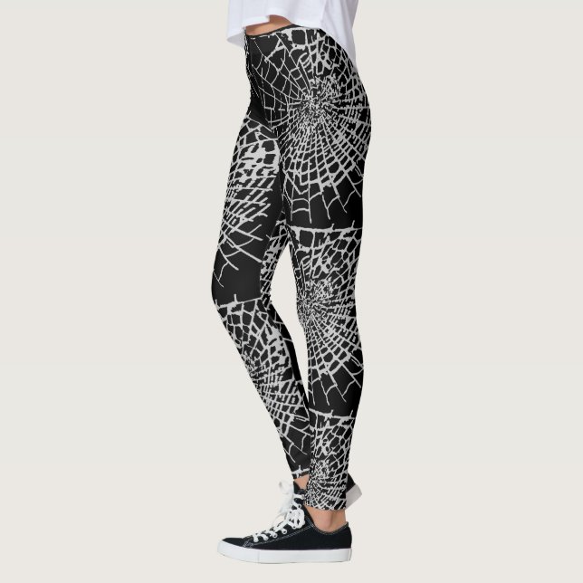 Spider Web Leggings – Gothic Halloween Cobweb (Left)