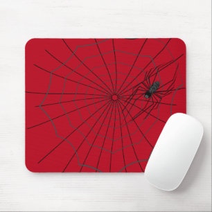 Spider Web Mousepad, Dark Red Mouse Pad