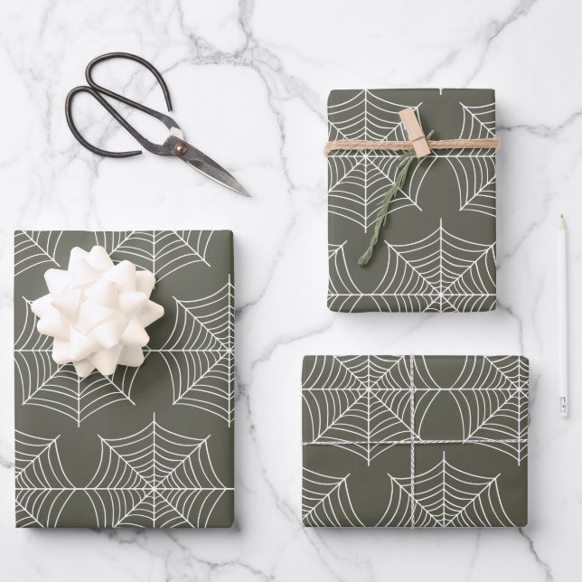 Spider Web Pattern Wrapping Paper Sheet (Front)