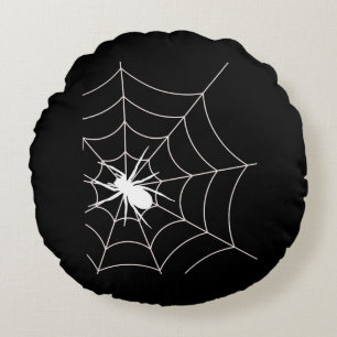 Spider Web Pregnancy Announcement Halloween Round Pillow