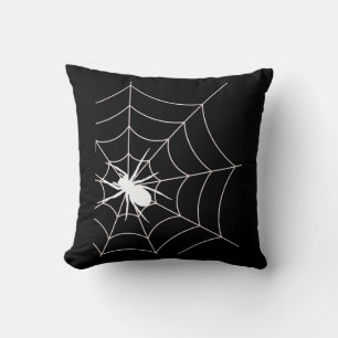 Spider Web Pregnancy Announcement Halloween Throw Pillow