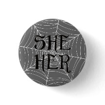 Spider Web She Her Pronouns in Gray 