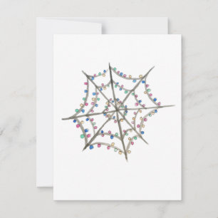 Spider Web with Christmas Lights, Greeting Card