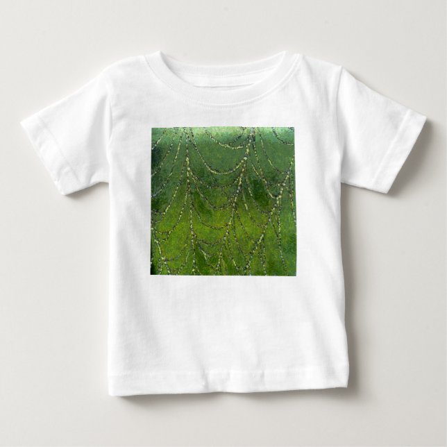 Spider Web With Dew Droplets Abstract Art Baby T-Shirt (Front)