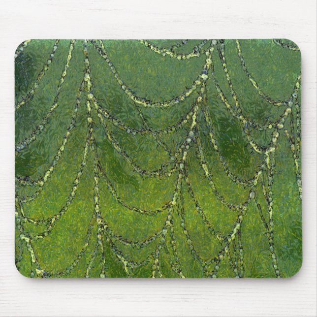 Spider Web With Dew Droplets Abstract Art Mouse Pad (Front)
