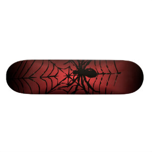 Spider web with spider skateboard