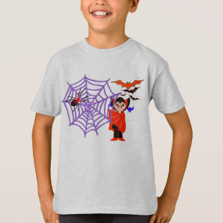 Spider Webs funny Kids Halloween Dracula T-Shirt