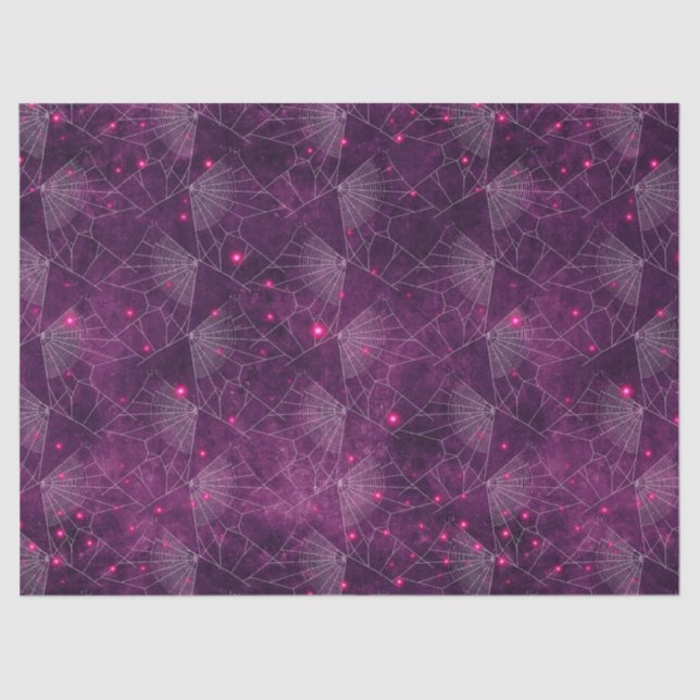 Spider Webs on Purple Decoupage Tissue Paper (Front)