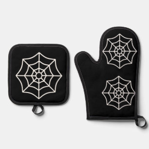 Spider Webs Oven Mitt and Pot Holders Oven Mitt & Pot Holder Set
