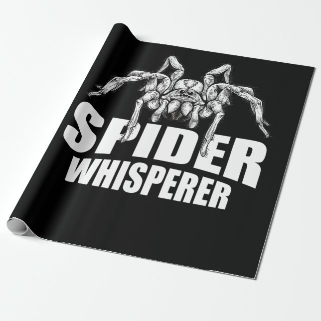 Spider Whisperer Halloween Tarantula Spider Gift Wrapping Paper (Unrolled)