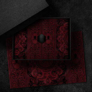 Spider Witch   Dark Red Fantasy Spiderweb Flourish Tissue Paper