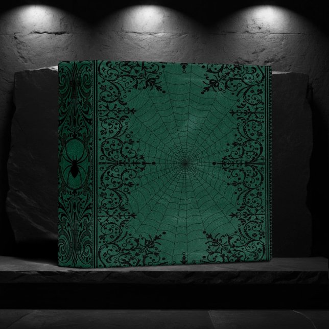 Spider Witch | Emerald Green Spiderweb Flourish Binder (Creator Uploaded)