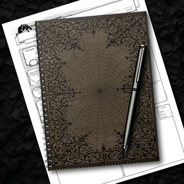 Spider Witch | Suede Fantasy Spiderweb Flourish Notebook (Creator Uploaded)