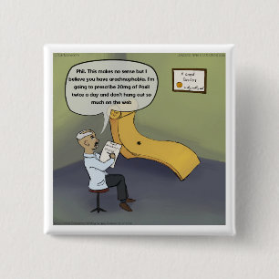 Spider With Arachnophobia In Therapy Funny 2 Inch Square Button