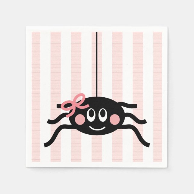 Spider with Pink Bow Napkin (Front)