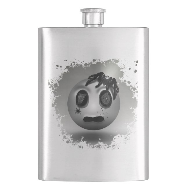 Spidermoji Flashlight Hip Flask (Front)