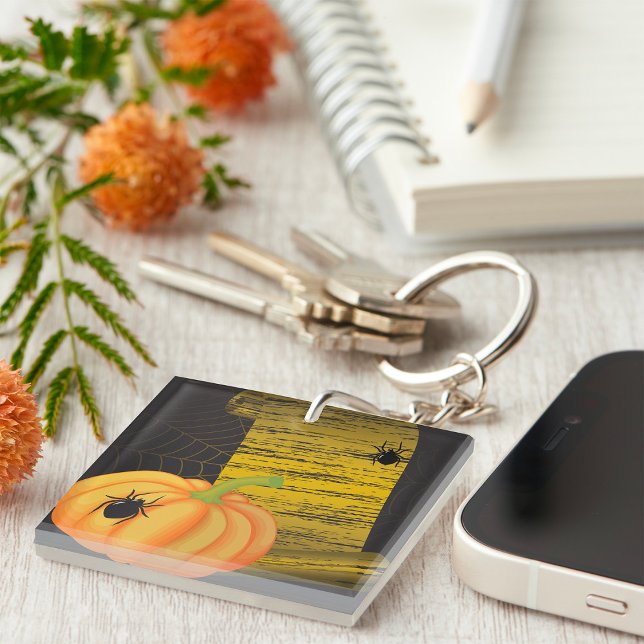 Spiders And Pumpkin Keychain (Creator Uploaded)