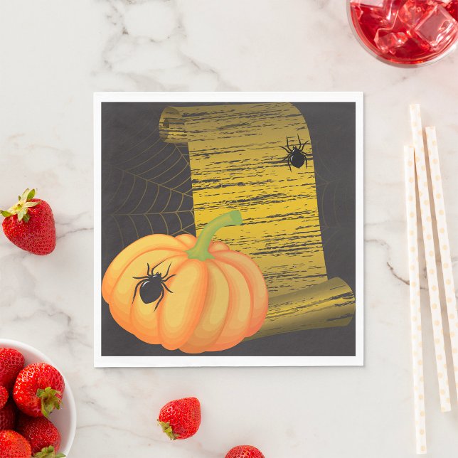 Spiders And Pumpkin Napkin (Creator Uploaded)